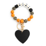Love MAMA Bracelet Mother's Day Keychain Leopard Pattern Silicone Bead Bracelet