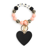 Love MAMA Bracelet Mother's Day Keychain Leopard Pattern Silicone Bead Bracelet