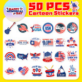 50 American Independence Day personalized graffiti stickers, car luggage, water cup waterproof stickers