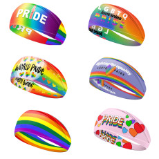 Sports headband rainbow print yoga fitness wide edge elastic headband hair accessories