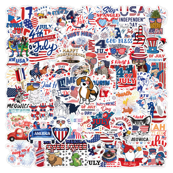 100 American Independence Day personalized graffiti stickers, car luggage, water cup waterproof stickers