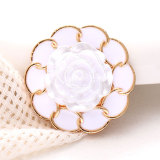 20MM Dripping Oil Pearl Flower  snap button charms