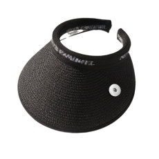 Sunshade hat for summer women's outdoor UV protection, black glue empty top hat with large eaves, UV foldable face covering fit 20MM  Snaps button jewelry wholesale