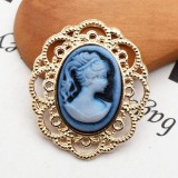 20MM Elliptical Beauty Head Alloy snap button charms
