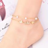 Stainless steel Love Butterfly Life Tree Pearl Feet Chain