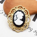20MM Elliptical Beauty Head Alloy snap button charms