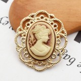 20MM Elliptical Beauty Head Alloy snap button charms