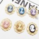 20MM Elliptical Beauty Head Alloy snap button charms