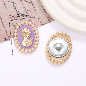 20MM Dripping Oil Pearl Beauty snap button charms