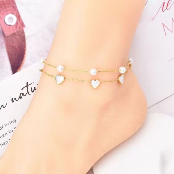 Stainless steel Love Butterfly Life Tree Pearl Feet Chain