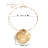 Fashion Cyberpunk Metal Lotus Leaf Large Leaf Necklace