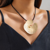 Fashion Cyberpunk Metal Lotus Leaf Large Leaf Necklace
