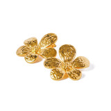 Stainless steel flower earrings