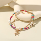 Ocean Resort Beach Beaded Shell Conch Sea Star Bracelet