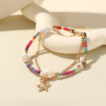 Ocean Resort Beach Beaded Shell Conch Sea Star Bracelet