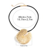 Fashion Cyberpunk Metal Lotus Leaf Large Leaf Necklace