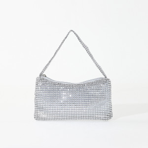 Mesh diamond mini shiny underarm bag with diamond inlaid single shoulder banquet bag