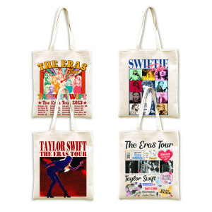 Canvas bag Taylor Swift peripheral shopping tote bag