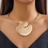Fashion Cyberpunk Metal Lotus Leaf Large Leaf Necklace