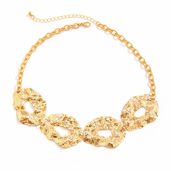 Metal irregular liquid fluid geometric necklace