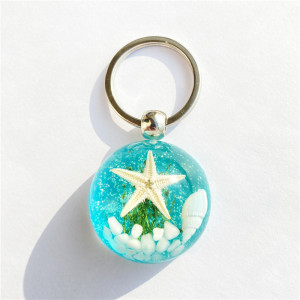 Summer starfish amber keychain seaside tourist souvenir