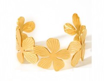 Stainless steel flower turquoise bracelet