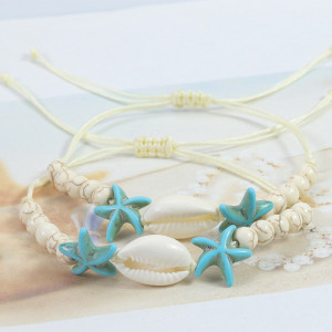 Starfish Shell Bracelet Ocean Beach Surfer Strap