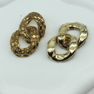 Colored Glass Full Diamond Fashion Earrings