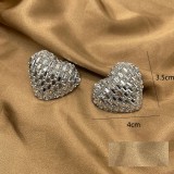 Love Colored Glass Full Diamond Fashion Earrings