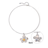 Stainless steel flower necklace
