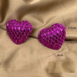 Love Colored Glass Full Diamond Fashion Earrings