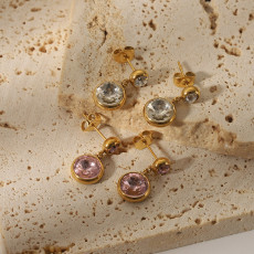 Stainless steel diamond earrings