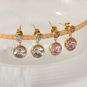 Stainless steel diamond earrings