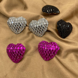 Love Colored Glass Full Diamond Fashion Earrings