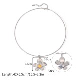 Stainless steel flower necklace