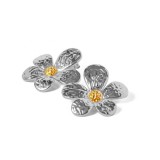 Stainless steel flower earrings
