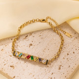 Stainless steel colored diamond bracelet