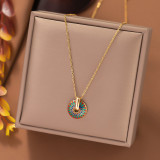 Stainless steel drop glaze colored earring necklace
