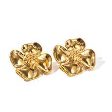 Stainless steel flower earrings
