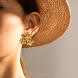 Stainless steel flower earrings