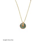 Stainless steel drop glaze colored earring necklace