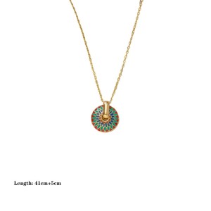 Stainless steel drop glaze colored earring necklace