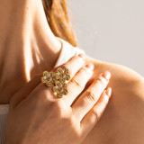 Stainless steel flower ring