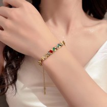 Stainless steel colored diamond bracelet