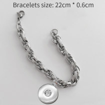 22CM Stainless steel  Bracelets fit 20MM  Snaps button jewelry wholesale