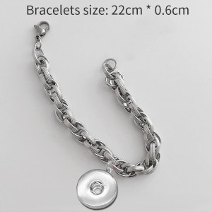 22CM Stainless steel  Bracelets fit 20MM  Snaps button jewelry wholesale