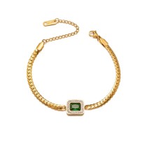 Stainless Steel Square Zircon Bracelet Earrings Necklace
