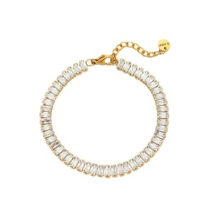 Stainless steel colored zircon bracelet