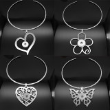 Stainless steel collar Love Butterfly Flower necklace fit 20MM chunks snaps jewelry