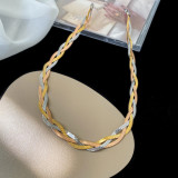 Stainless steel handmade woven necklace